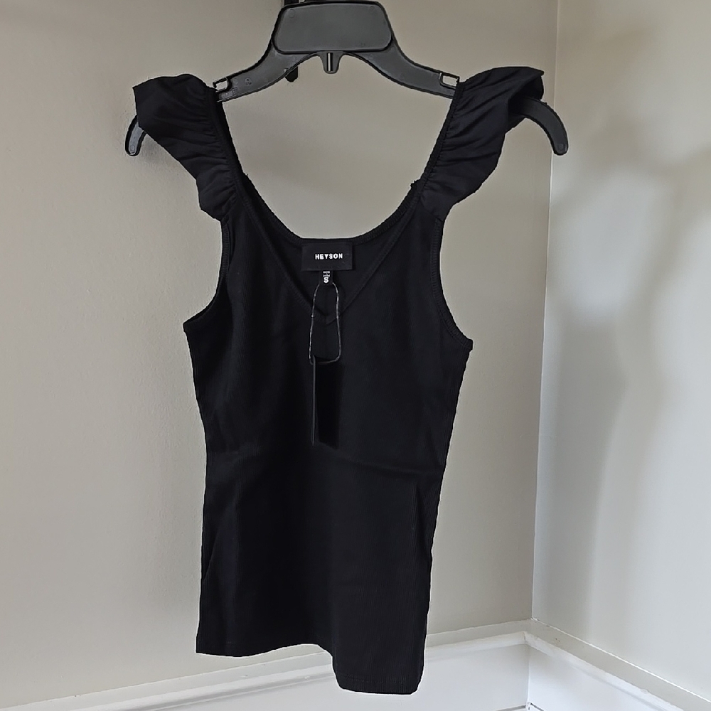 Heyson Ribbed Flutter Strap Tank - Picture 1 of 5